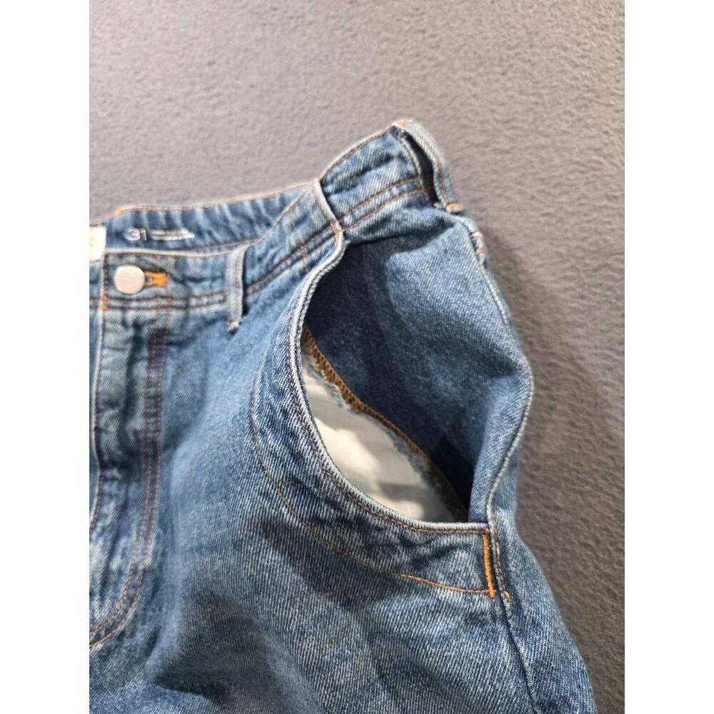 Anthropologie Pilcro Lonnie Y2K Cuffed Crop Jeans Womens 31 Blue Sparkle A010609 - Picture 11 of 16